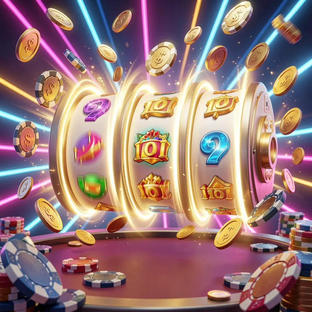 EX666 online casino free spins bonus concept featuring colorful slot machine reels spinning with golden light effects, flying coins, jackpot symbols, and casino chips on a vibrant neon background in a dynamic 3D render EX666 online casino free spins bonus concept featuring colorful slot machine reels spinning with golden light effects, flying coins, jackpot symbols, and casino chips on a vibrant neon background in a dynamic 3D render